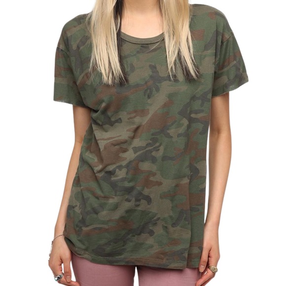 Truly Madly Deeply Khaki Green Camouflage T-Shirt - Picture 1 of 14